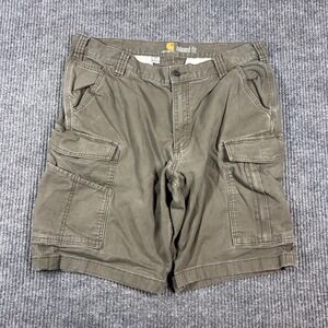 Carhartt Shorts Men's 36 Relaxed Fit Cargo Khaki Canvas Utility Workwear